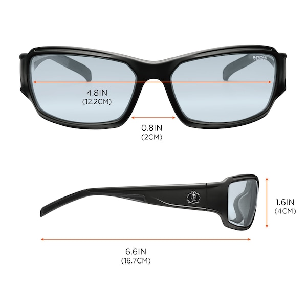 AFAS Safety Glasses, Matte Black Frame, Indoor/Outdoor Lens